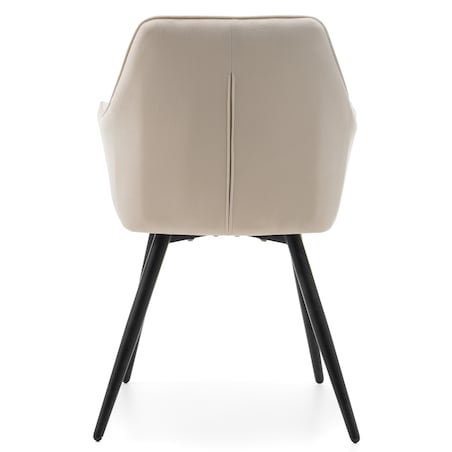 Krzesło tapicerowane pikowane welurowe do salonu jadalni nowoczesne PASSO beżowe