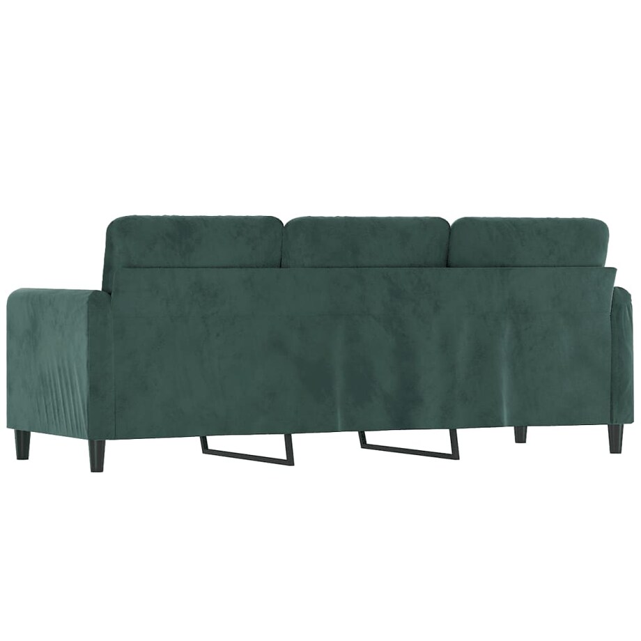 vidaXL Sofa 3-osobowa, ciemnozielony, 180 cm, obita aksamitem
