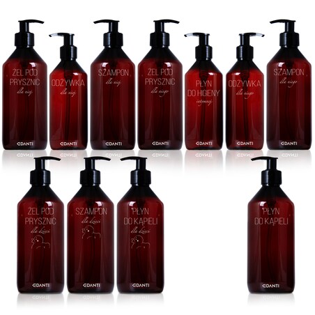 11X Dozownik Z Pompką Butelka Do Szamponu Żelu Pod Prysznic Zestaw Rodzinny 2+1 Do Łazienki