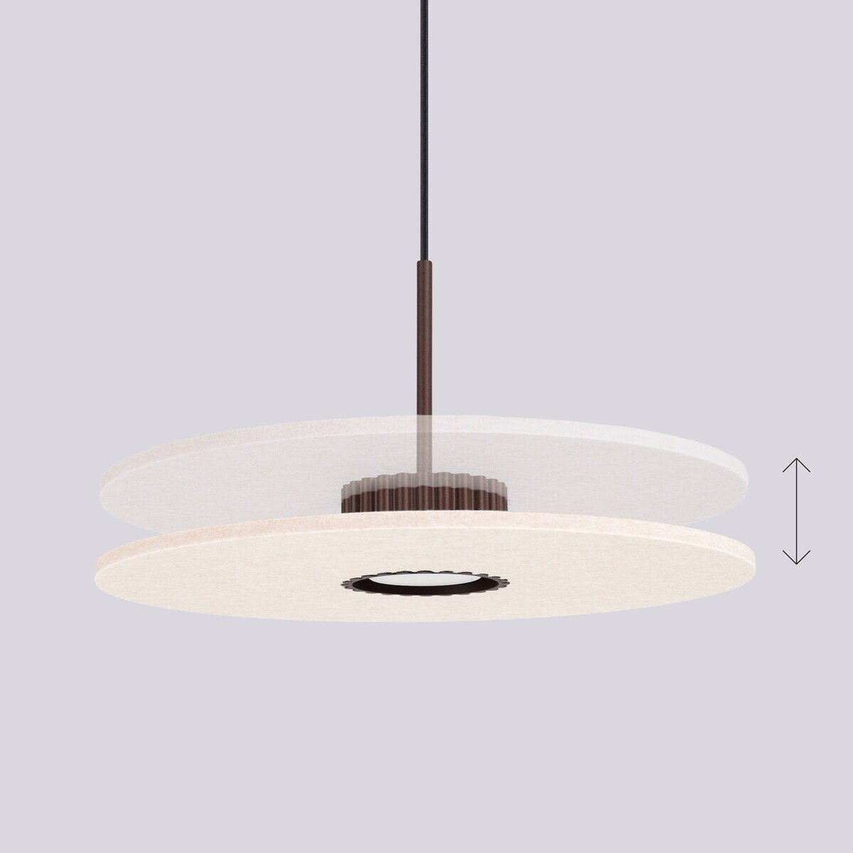 Lampa wisząca OVO 1 brązowa/beżowa filc Gx53