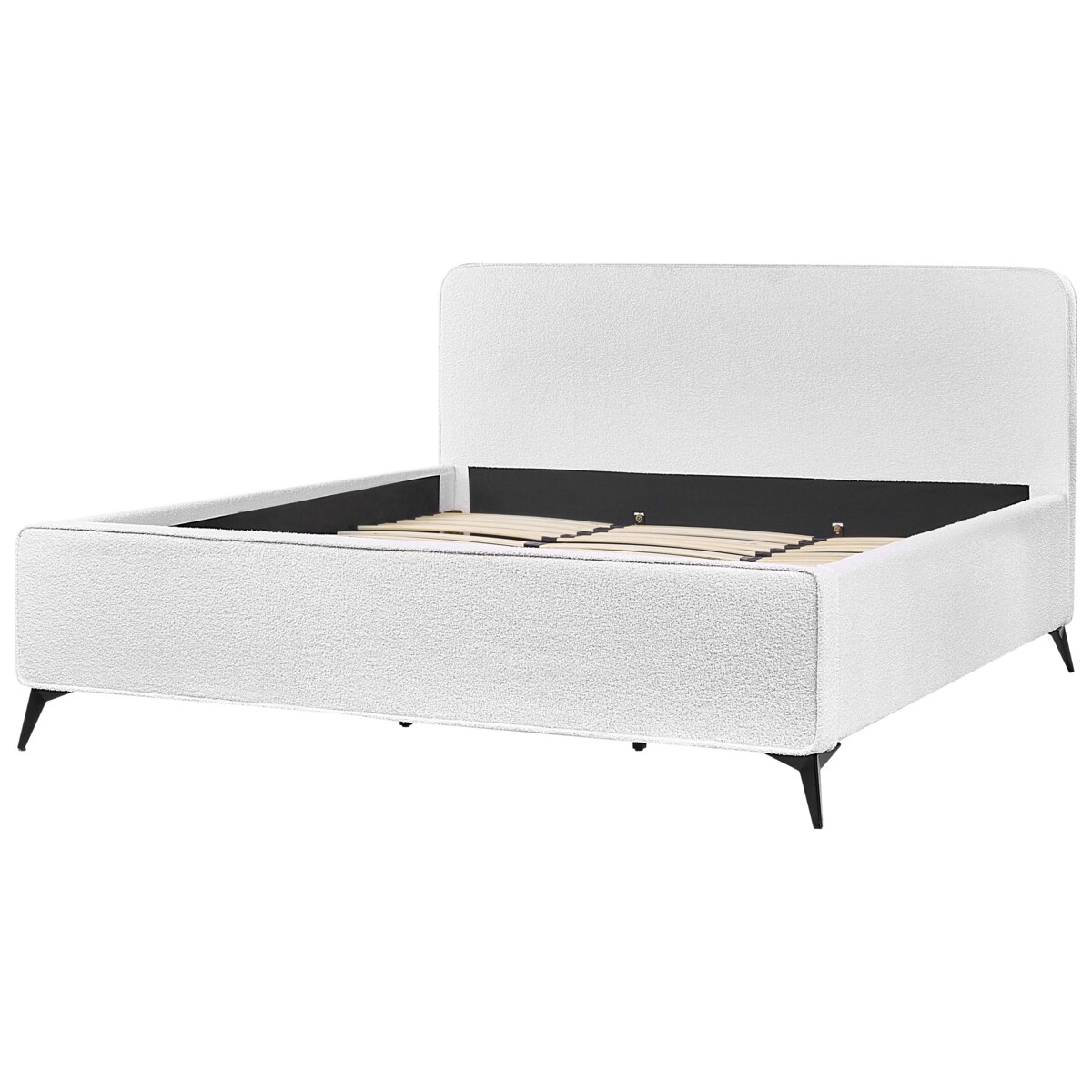 Łóżko boucle 180 x 200 cm złamana biel VALOGNES