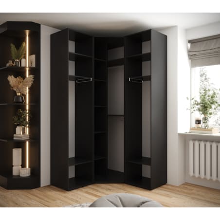 Garderoba wysoka do przedpokoju INOVA 2 Z4 czarny+czarny