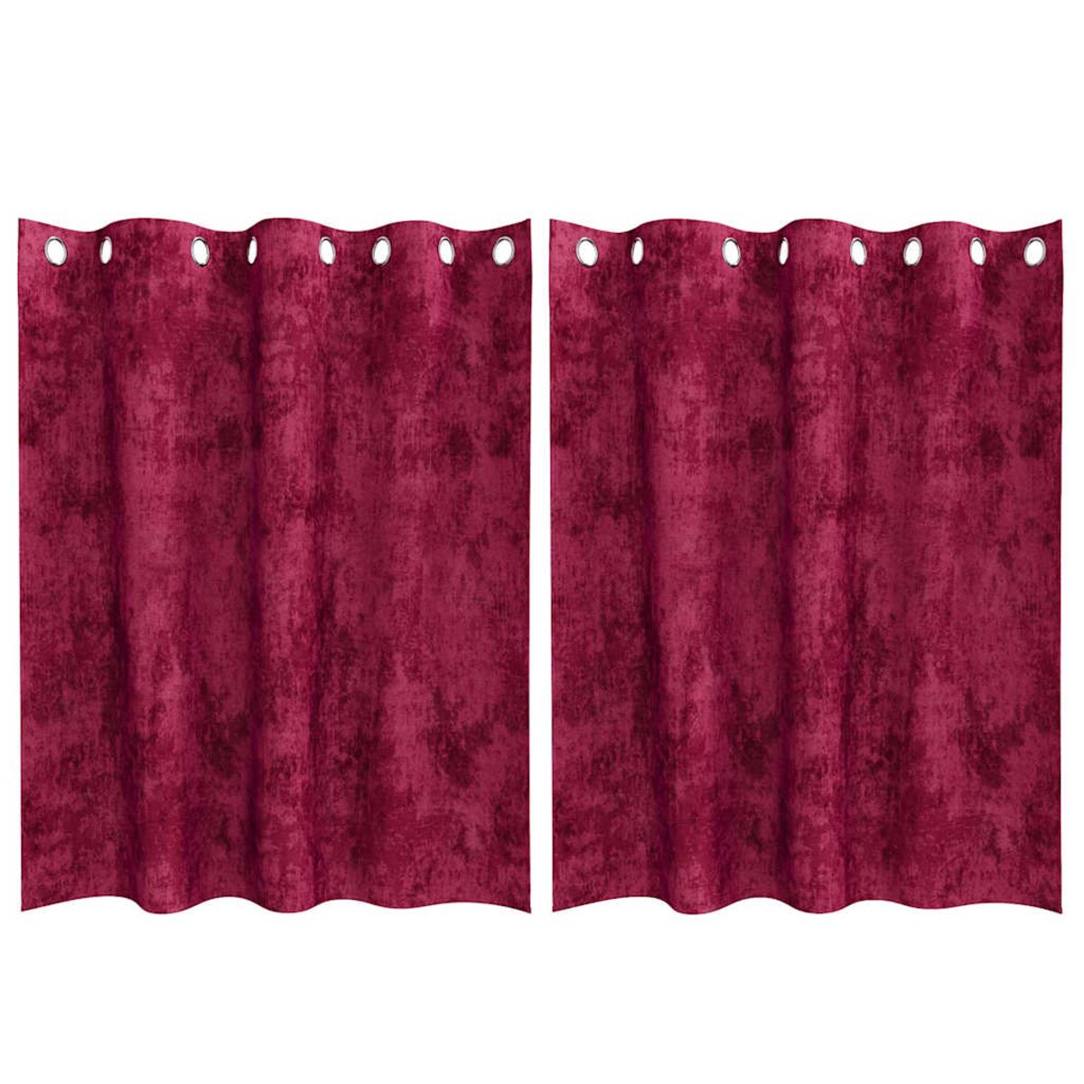 vidaXL Zasłona z zasłonami 2 pcs czerwone wino 140 x 140 cm Aksamit