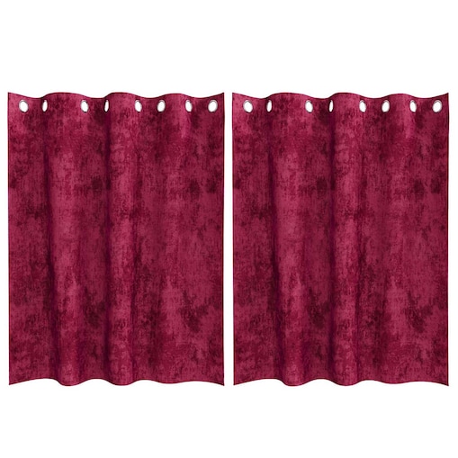 vidaXL Zasłona z zasłonami 2 pcs czerwone wino 140 x 140 cm Aksamit