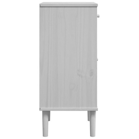 vidaXL Szafka nocna SENJA, imitacja rattanu, biała, 40x35x80 cm, sosna