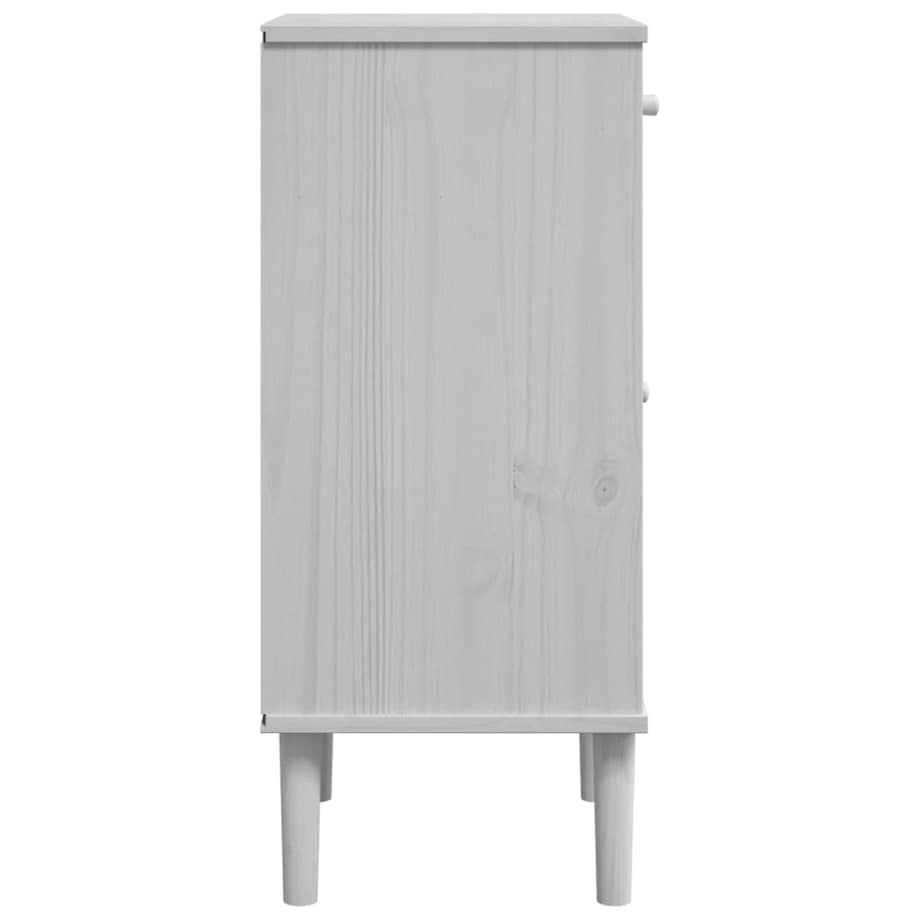 vidaXL Szafka nocna SENJA, imitacja rattanu, biała, 40x35x80 cm, sosna