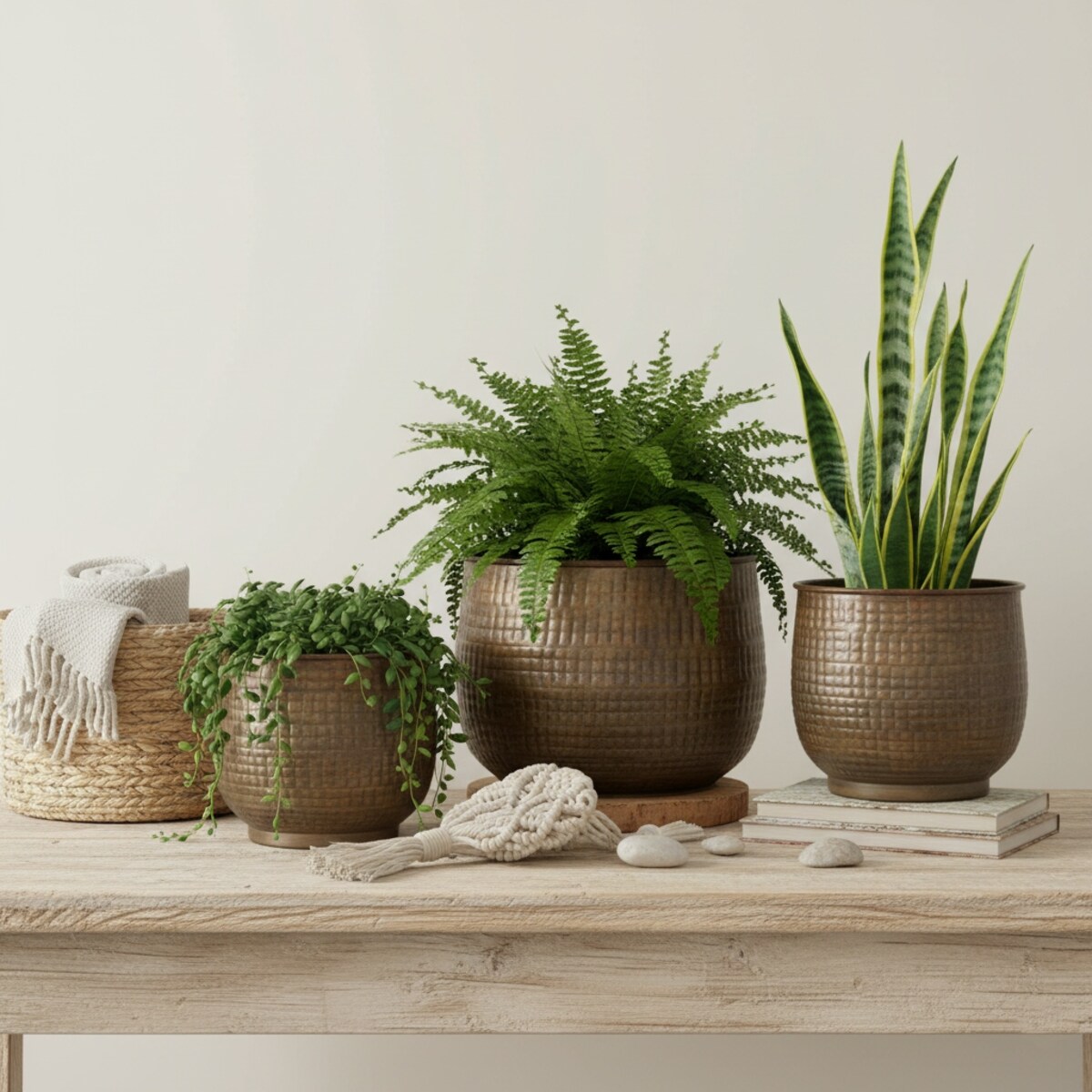 DONICZKA ZŁOTA 20cm METALOWA LOFT RETRO 3 szt BALKONOWA DO DOMU OSŁONKA