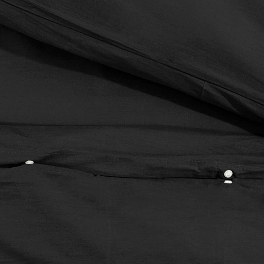 vidaXL Zestaw pościeli, czarny, 200x220 cm, bawełna