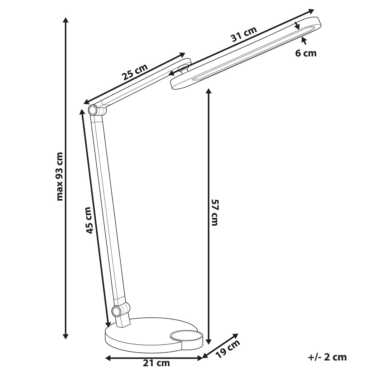 Lampa biurkowa LED CAROY Z ładowarką indukcyjną Biały