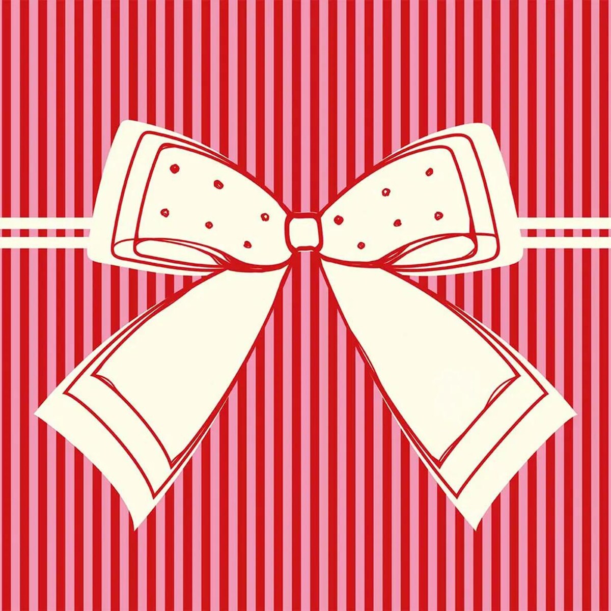 Poduszka świąteczna na krzesło - Kokardka - czerwone paski