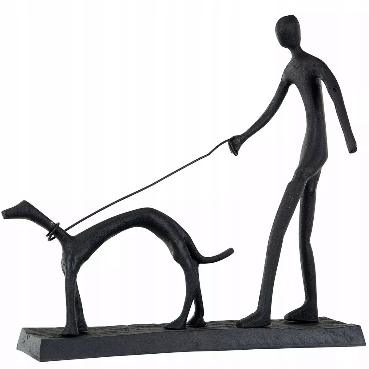 FIGURKA PIES CZARNA do salonu metalowa loftowa dekoracja ozdoba 34cm