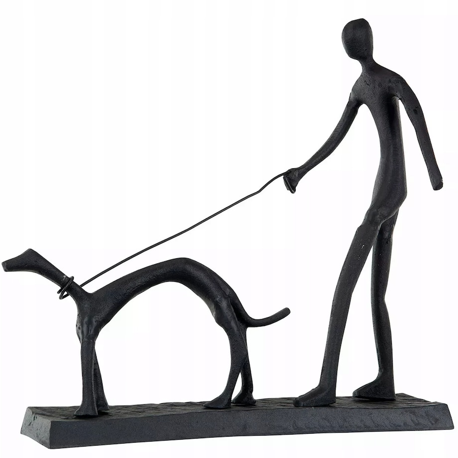 FIGURKA PIES CZARNA do salonu metalowa loftowa dekoracja ozdoba 34cm