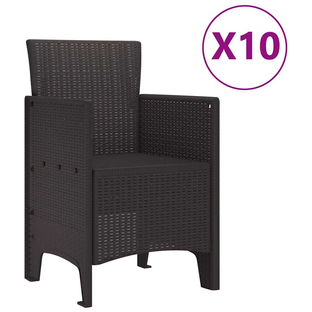 vidaXL Zestaw do jadalni w ogrodzie z poduszką 11 pcs Brązowy rattan