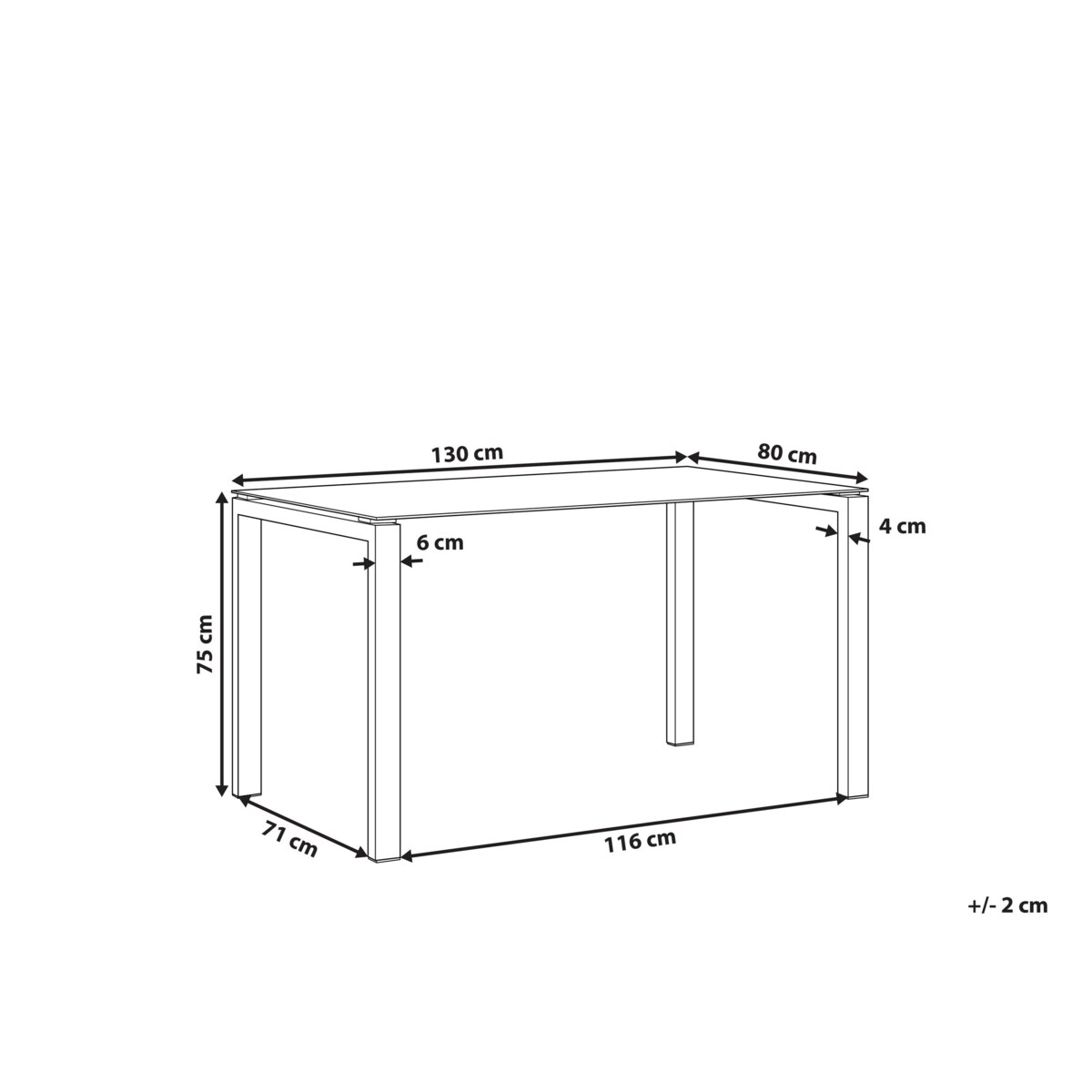 Stół do jadalni TAVIRA Przezroczysty 130 cm 80 cm