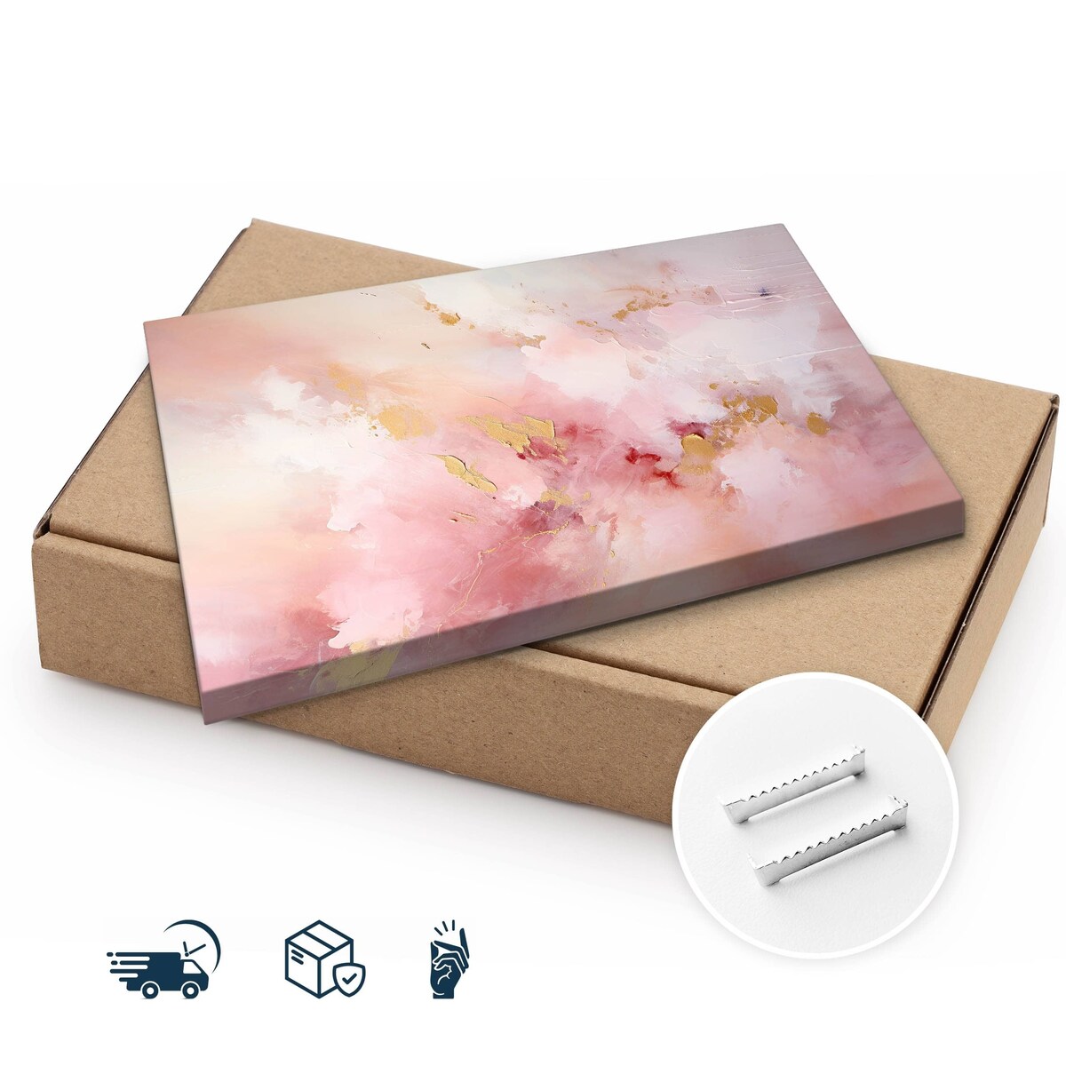 Obraz Ścienny Do Sypialni Salonu Różowy Beton Akwarele Styl Glamour 70x50cm