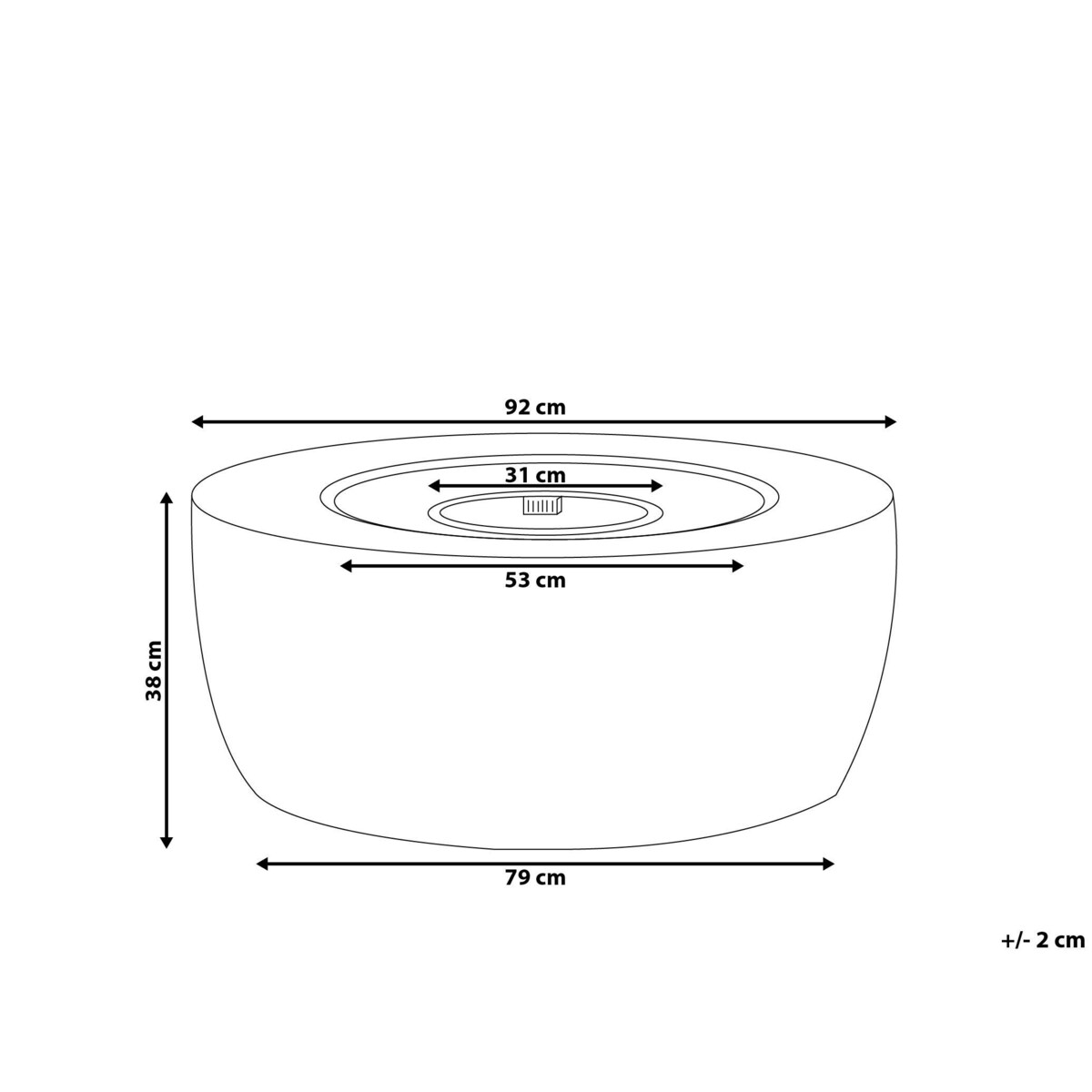 Palenisko ogrodowe jasnoszare INDUS II