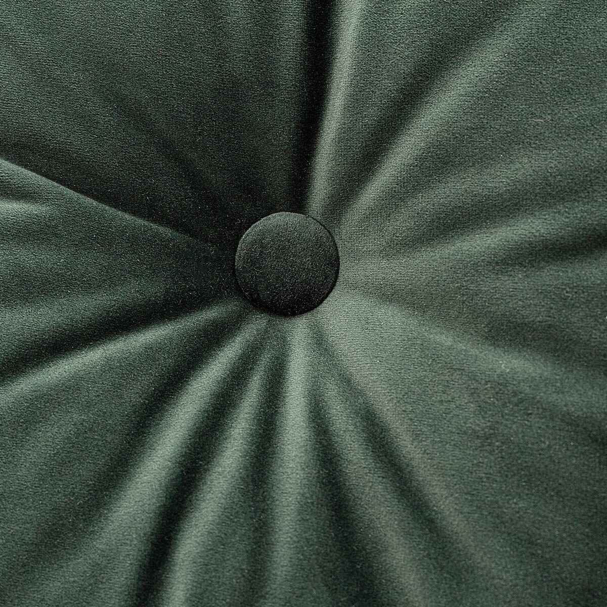 Poduszka kwadratowa Velvet z guzikiem, ciemny zielony, 37 x 37cm, Velvet