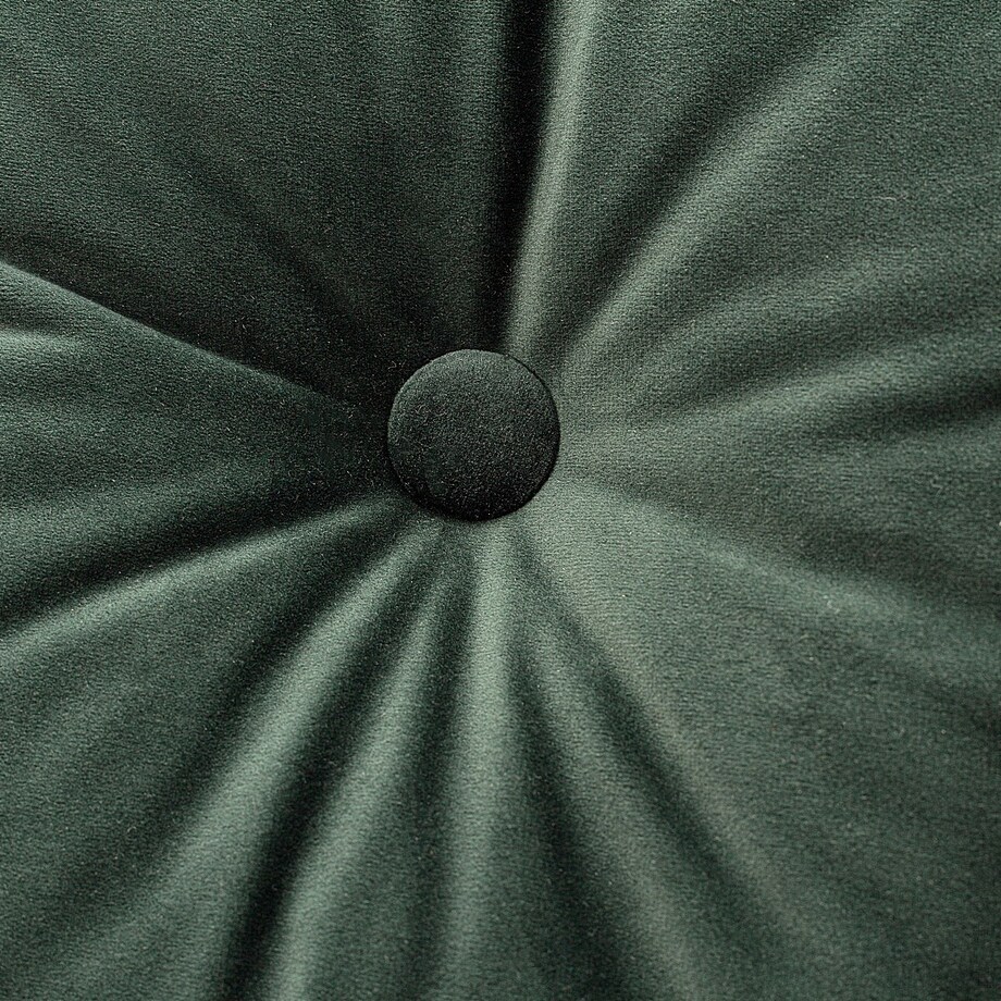 Poduszka kwadratowa Velvet z guzikiem, ciemny zielony, 37 x 37cm, Velvet
