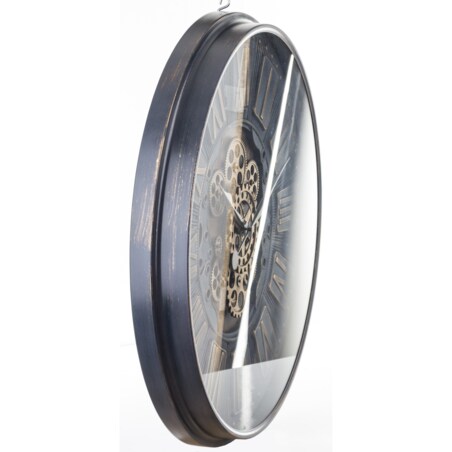 Zegar ścienny metalowy 70x70x9 cm OROGLIO niebieski