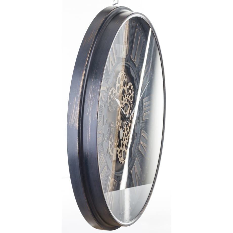 Zegar ścienny metalowy 70x70x9 cm OROGLIO niebieski