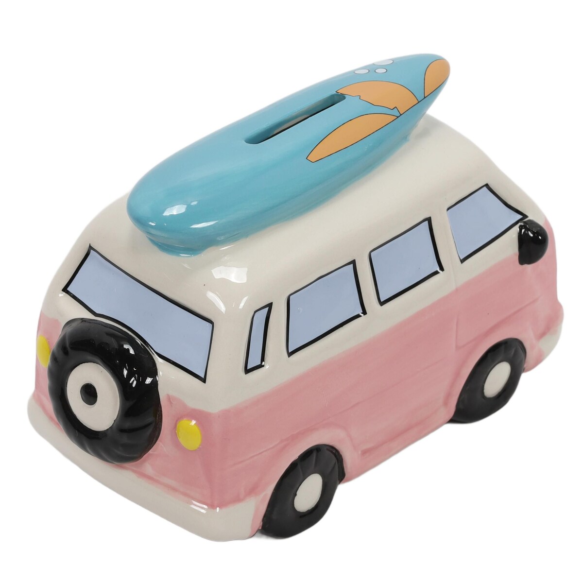 Kolorowa skarbonka ceramiczna z motywem podróży