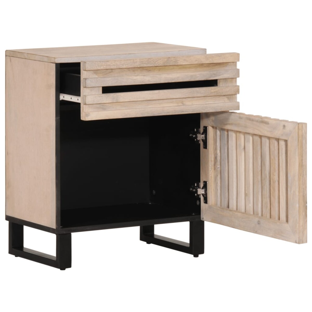 vidaXL Szafka nocna, biała, 50x34x60 cm, lite drewno mango