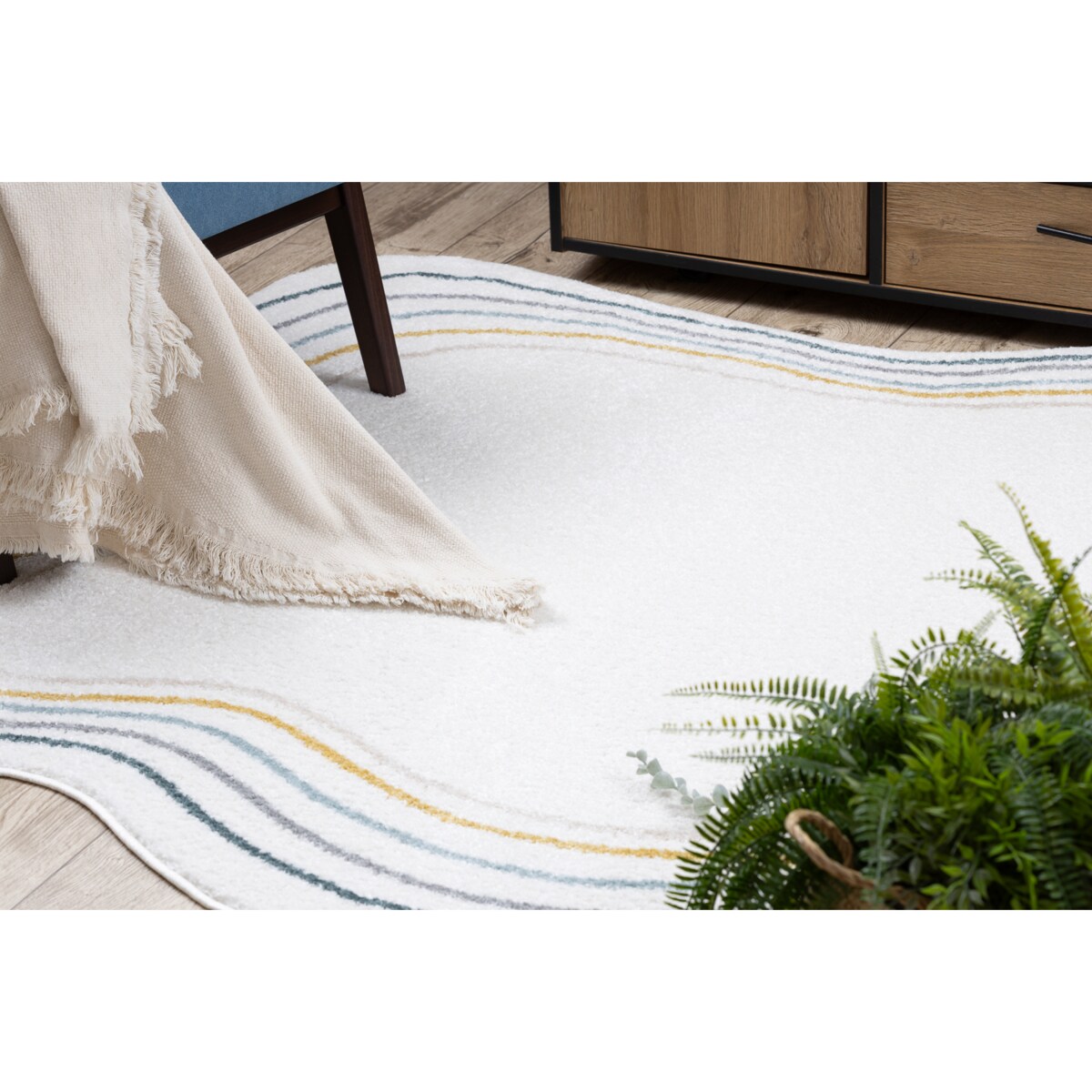 Dywan FUSION 5707 biały / ciemny zielony 200x290 cm