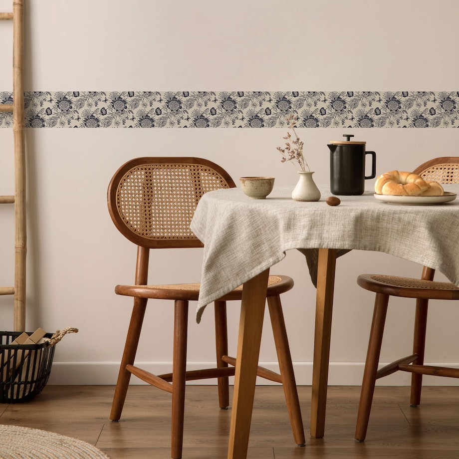 Samoprzylepny Pasek Dekoracyjny PEONIE Kwiaty Piwonie Styl Vintage