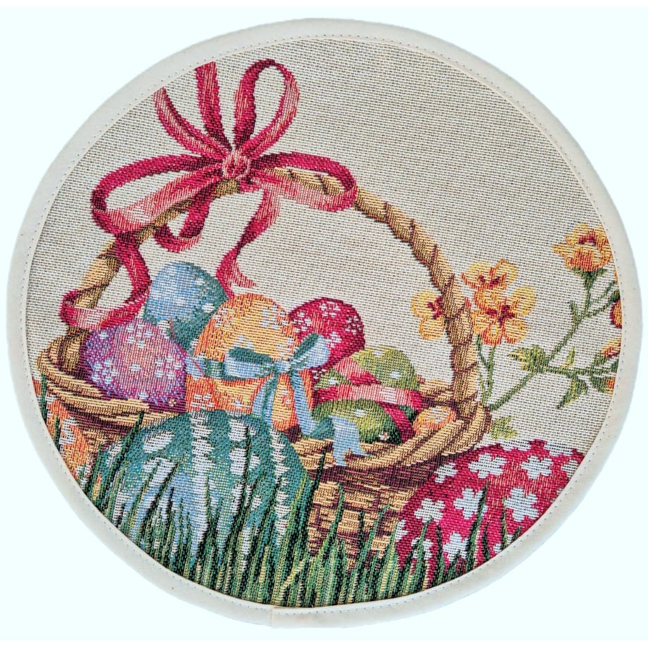 Serwetka Okrągła Wielkanocna Na Stół Do Koszyczka Ozdobna 23 Cm Koszyk Wielkanocny