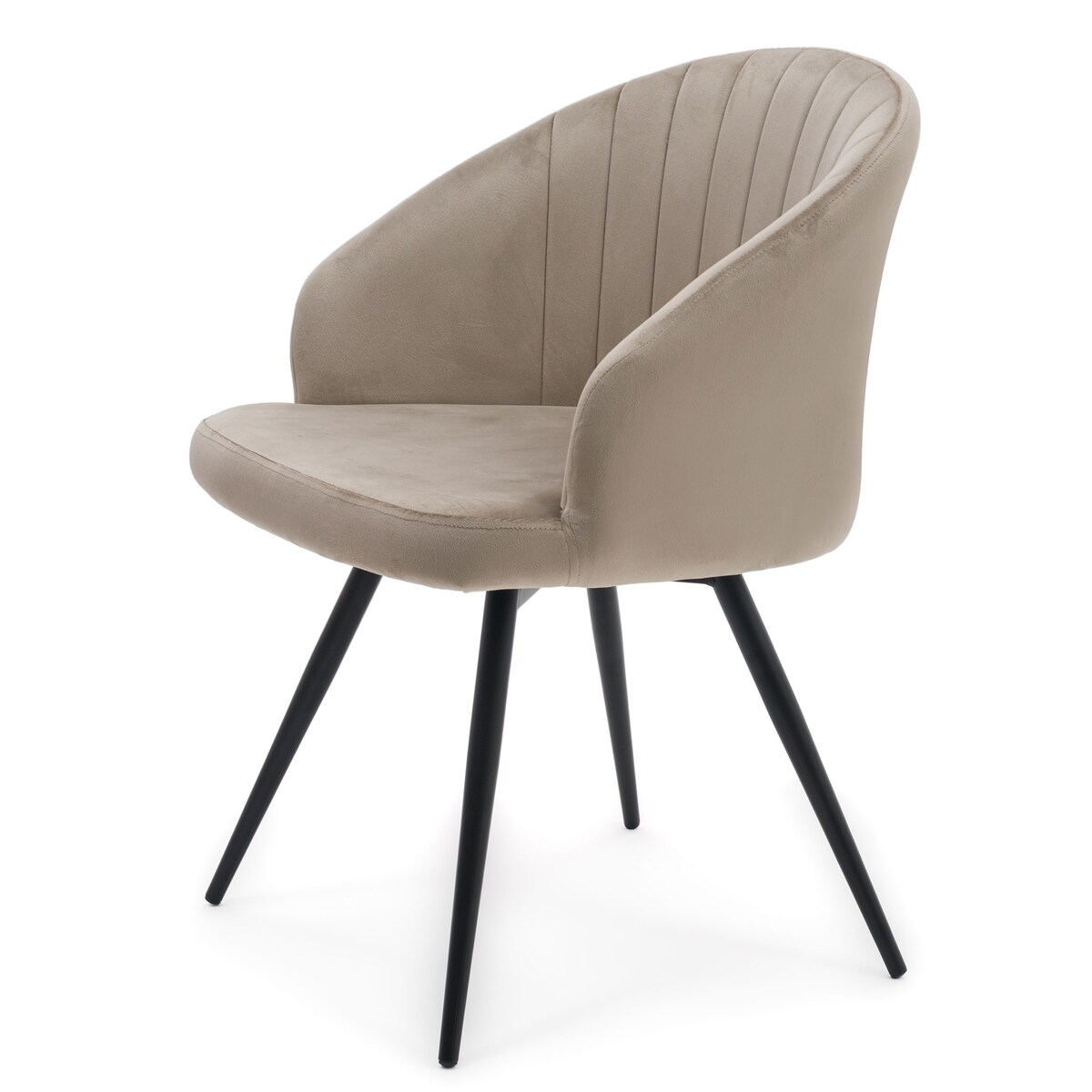 Krzesło tapicerowane obrotowe welurowe do salonu MODENA ciemnobeżowe