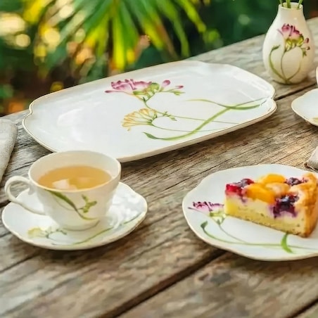 VILLA ITALIA Patera do ciasta porcelanowa Talerz 31,5 x 20,5 cm AROMA di FRESIA