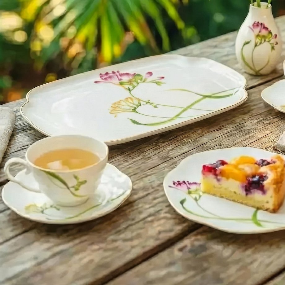 VILLA ITALIA Patera do ciasta porcelanowa Talerz 31,5 x 20,5 cm AROMA di FRESIA