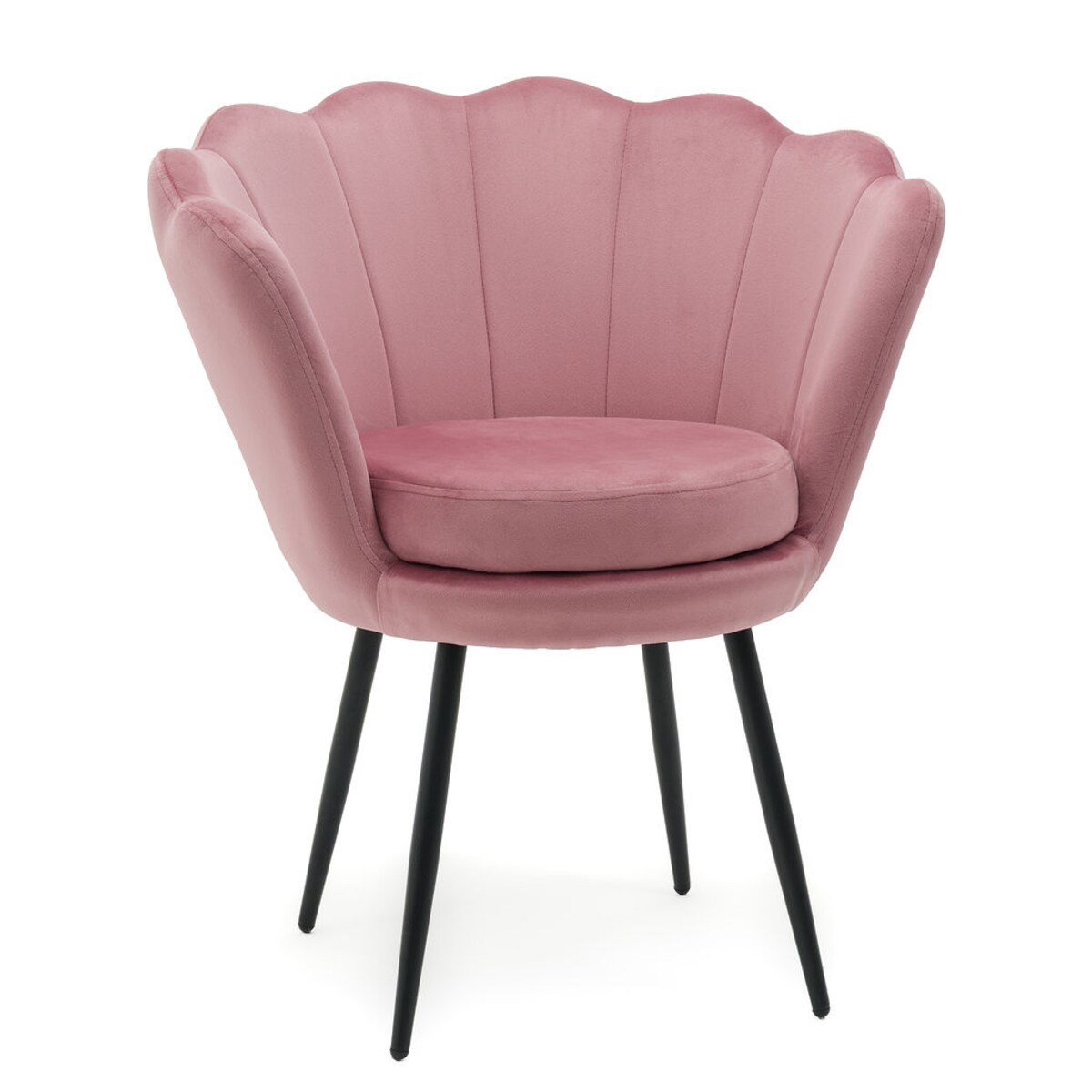 Krzesło tapicerowane różowe do salonu biura SHELL BLACK