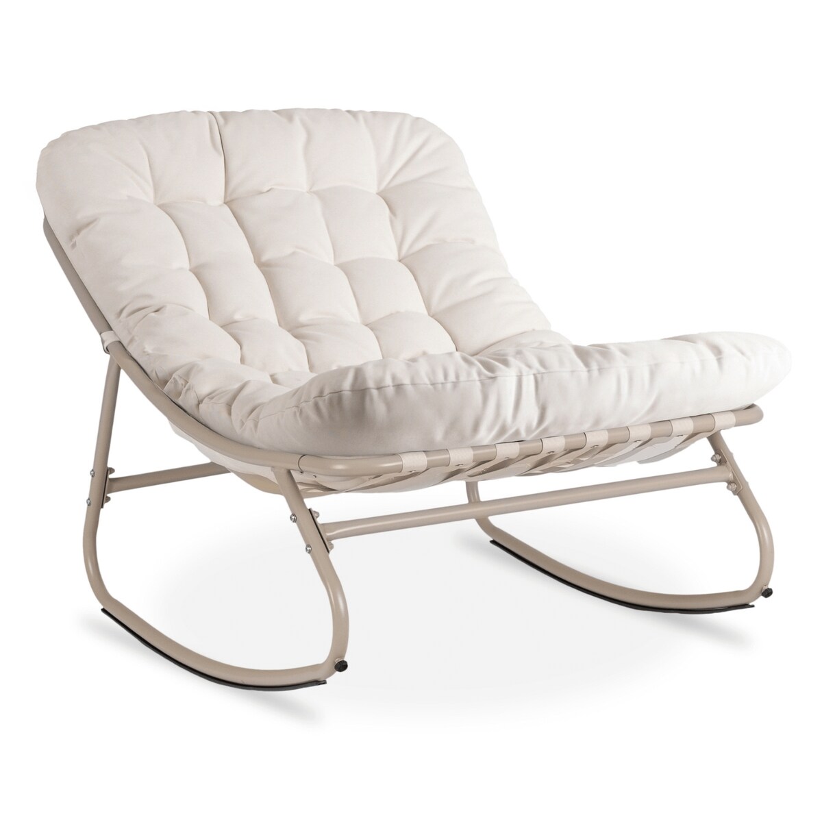 Fotel Bujany Ogrodowy Bujak Na Taras Do Salonu Beżowy Kaszmir AURORA