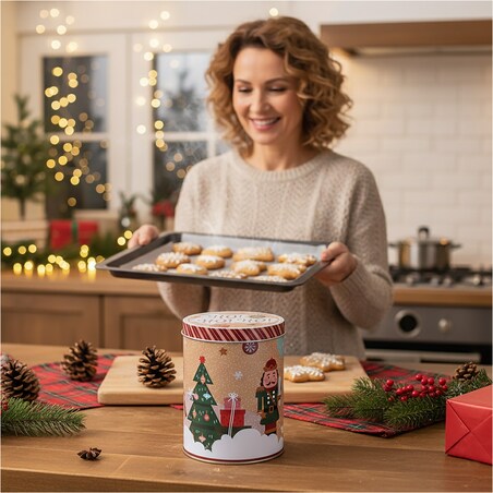 Puszka Na Pierniki Ciastka Boże Narodzenie 10X14 Cm Świąteczna Dekoracyjna Cukierki Słodycze