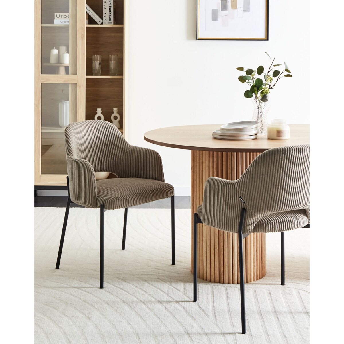 Zestaw 2 krzeseł do jadalni RATON Sztruks Beżowy