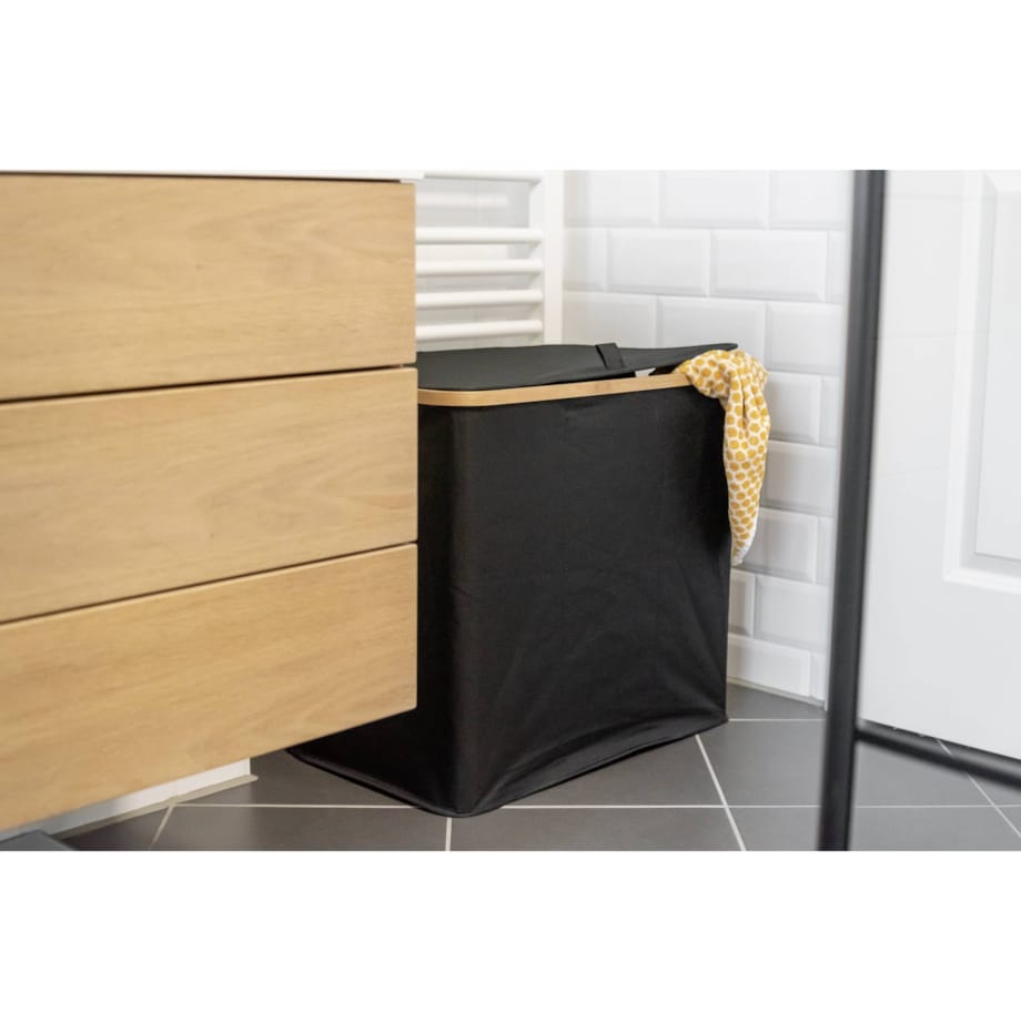 Kosz na pranie, bambus, 57 x 50 x 37, Trio Ecori, WENKO