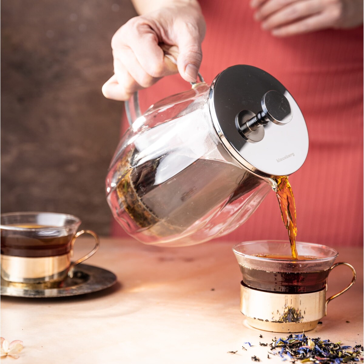 Zaparzacz do kawy herbaty 0.60L French Press srebrny KLAUSBERG