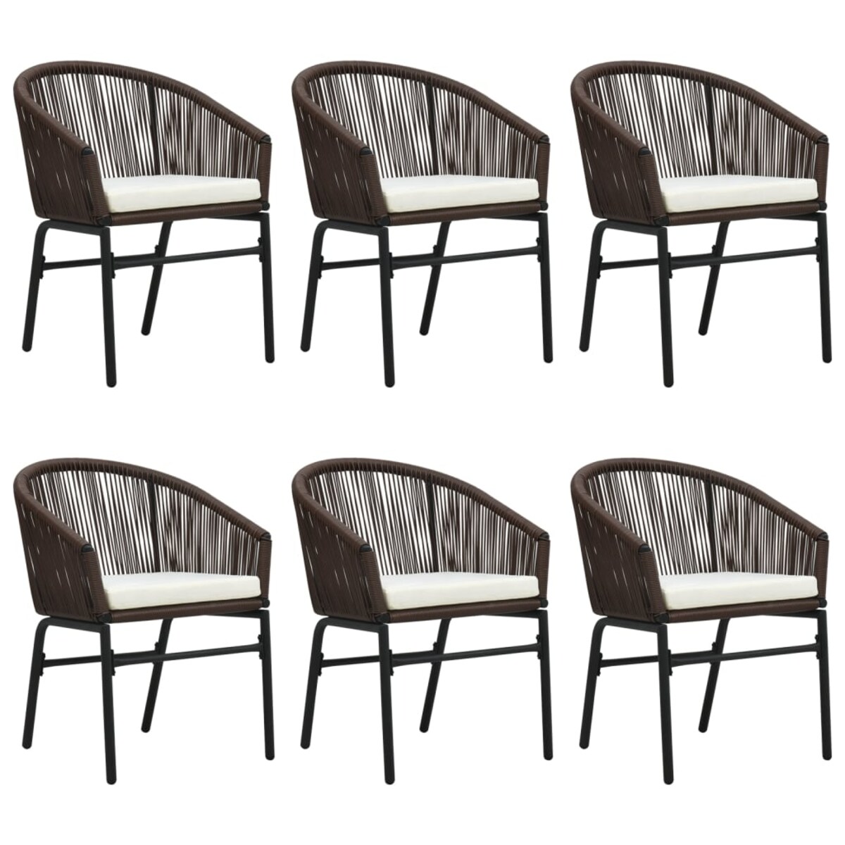 vidaXL 7-częściowy zestaw mebli ogrodowych, brązowy