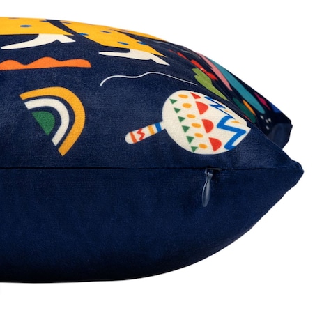 Poszewka dekoracyjna 43x43 granatowa, letnie party