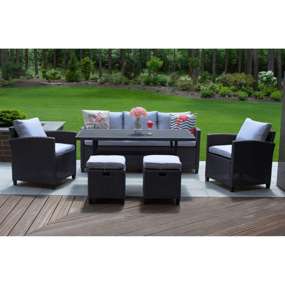 Zestaw Mebli Ogrodowych Technorattan Stół Sofa Fotel Komplet Wypoczynkowy Milano