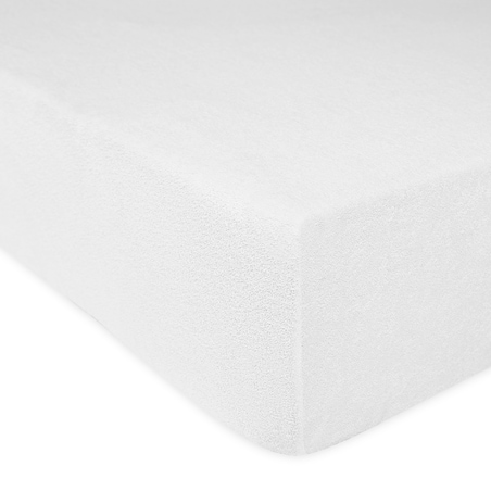 Prześcieradło z bawełny frotte z gumką 90x200 kolor biały