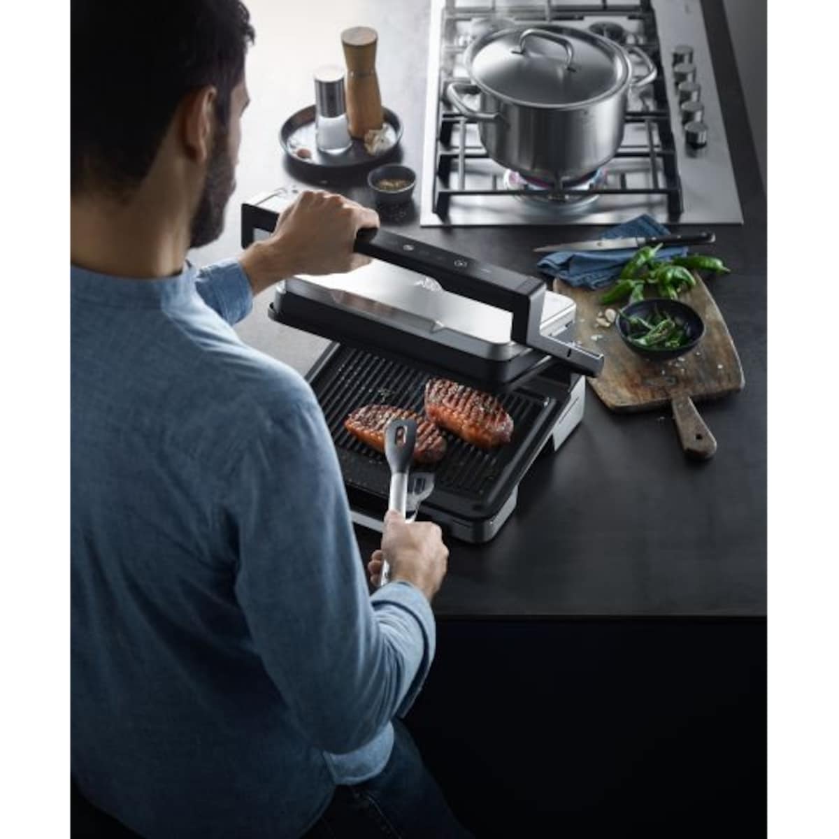 Grill elektryczny stołowy Profi Plus Grill Perfection, 39.6 x 37.7 x 15.3 cm, WMF