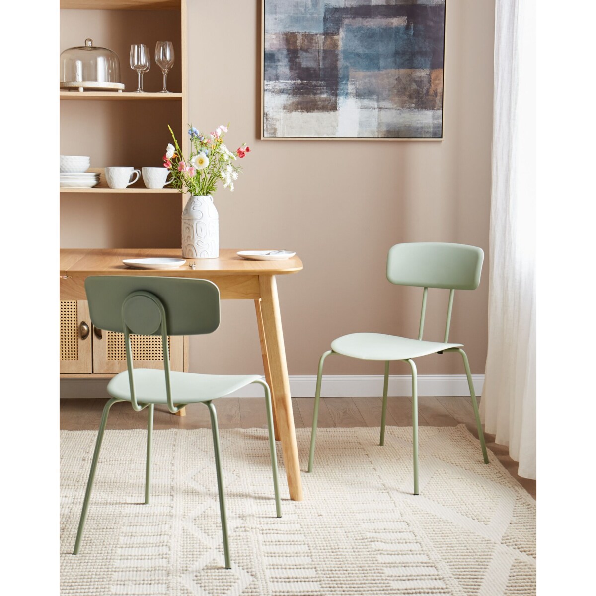 Zestaw 2 krzeseł do jadalni SIBLEY Jasnozielony