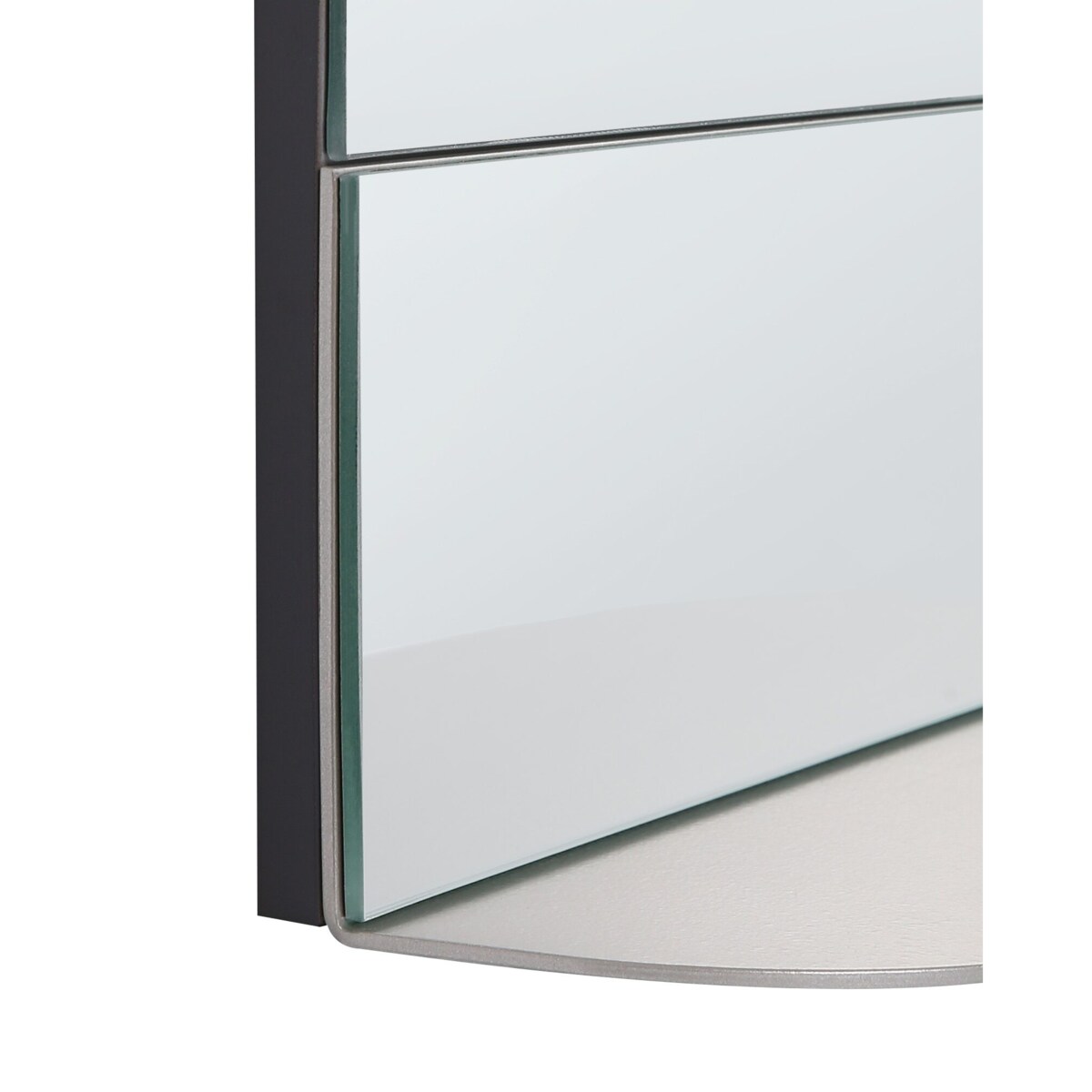 Metalowe lustro ścienne z półką 40 x 60 cm srebrne BRANNAY