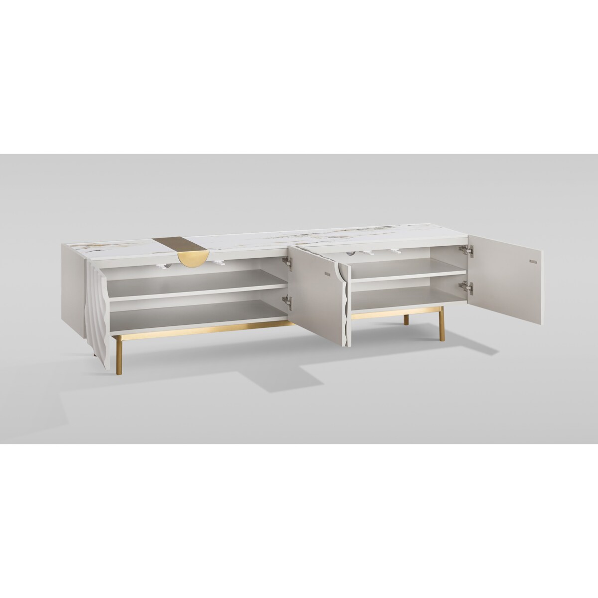 Szafka RTV złota Primavera Glamour Premium 200x40x50