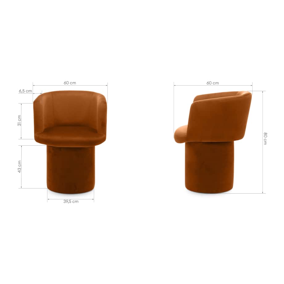 Fotel obrotowy, welur, miedziany Haco