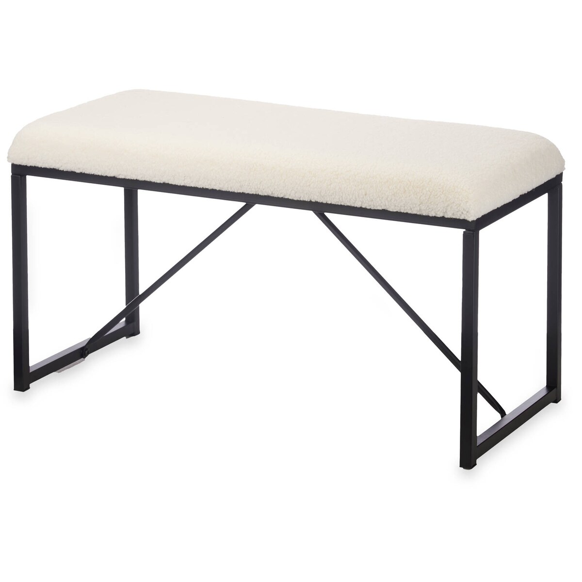 Ławeczka do przedpokoju tapicerowana baranek, 38 x 81 x 42 cm