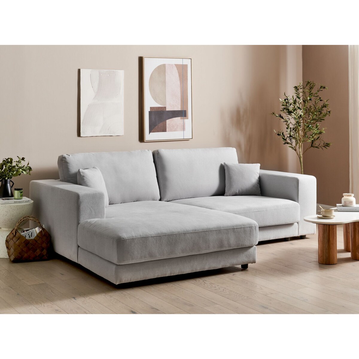 Narożnik 3-osobowy prawostronny jasnoszary LOFOTEN