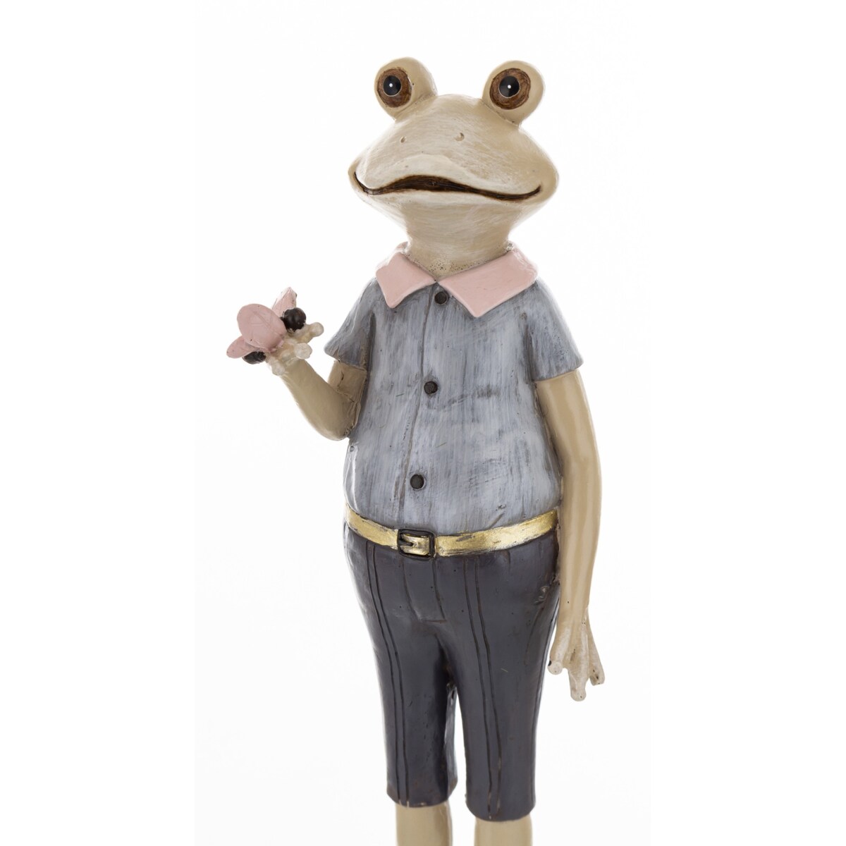 Dekoracja - Królowa żaba z małżonkiem 28x7,5x7 i 27,5x7,5x6 cm różowa spódniczka